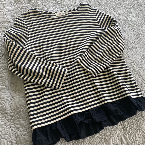 Vineyard Vines | Striped Ruffle Hem Top - Picture 2 of 8